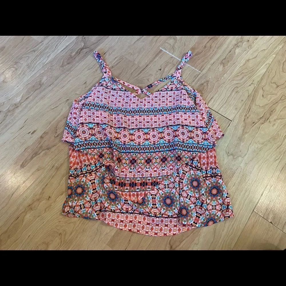 Torrid pink tribal print sleeveless tank top